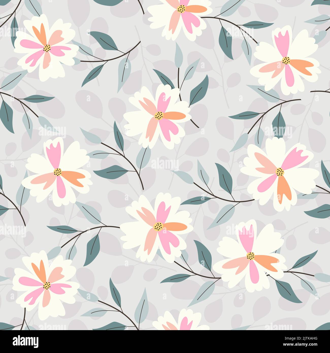 Artistic ditsy floral seamless pattern design for textile and printing ...