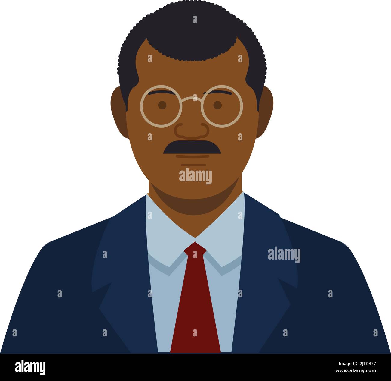 A vector of an African businessman in glasses Stock Vector