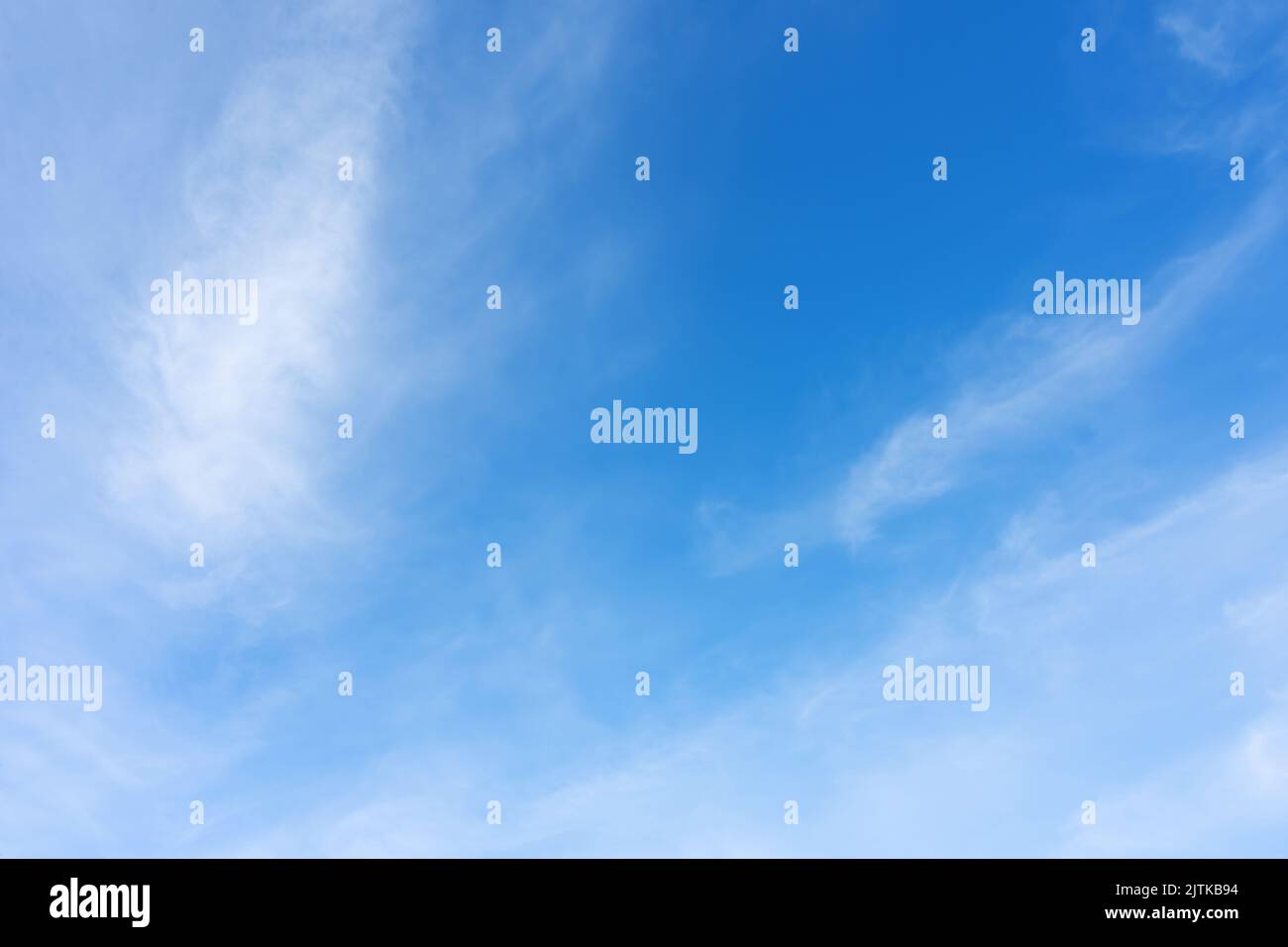 Beautiful blue sky on a sunny day, blue sky texture background. Stock Photo