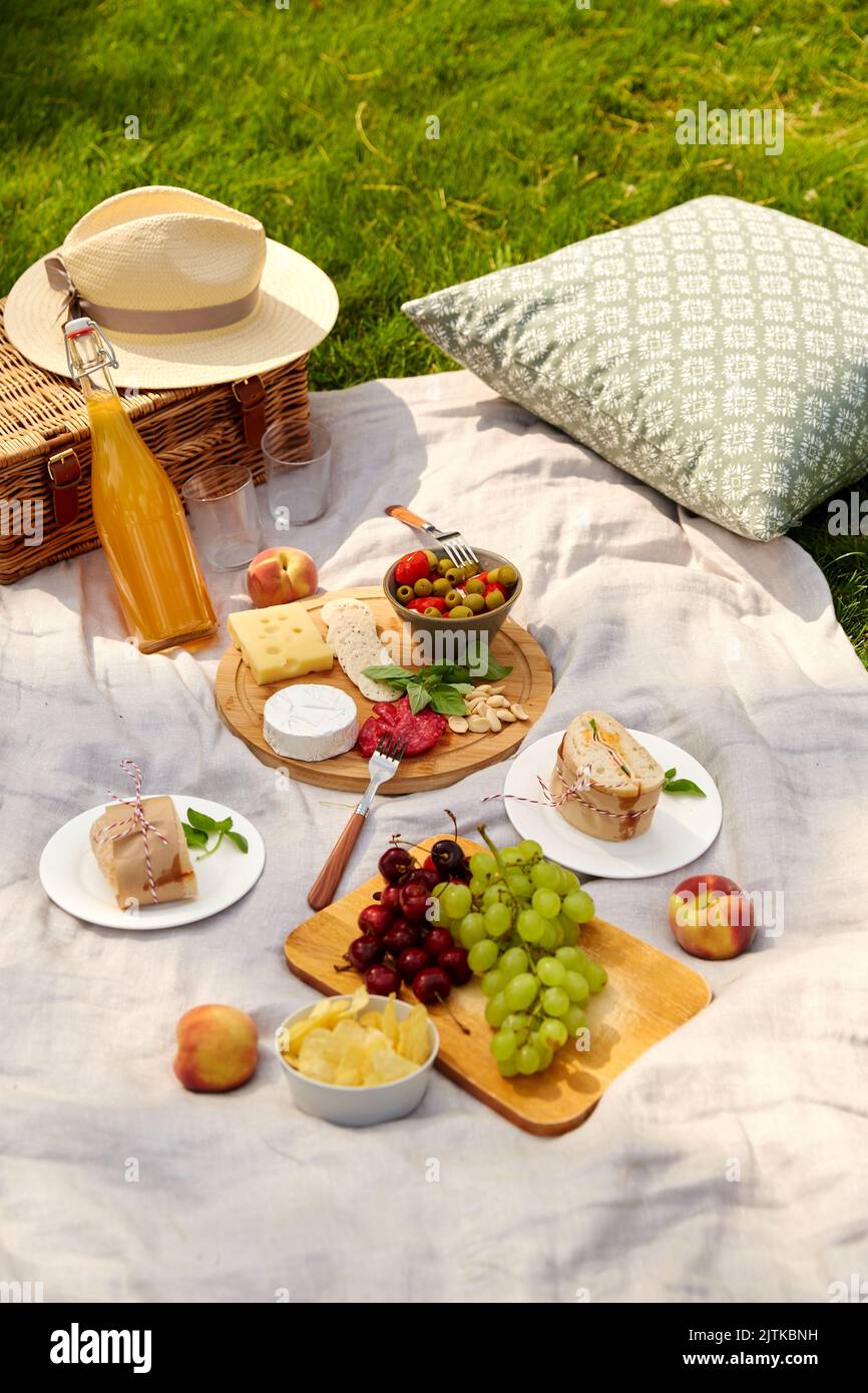 https://c8.alamy.com/comp/2JTKBNH/food-drinks-and-picnic-basket-on-blanket-on-grass-2JTKBNH.jpg