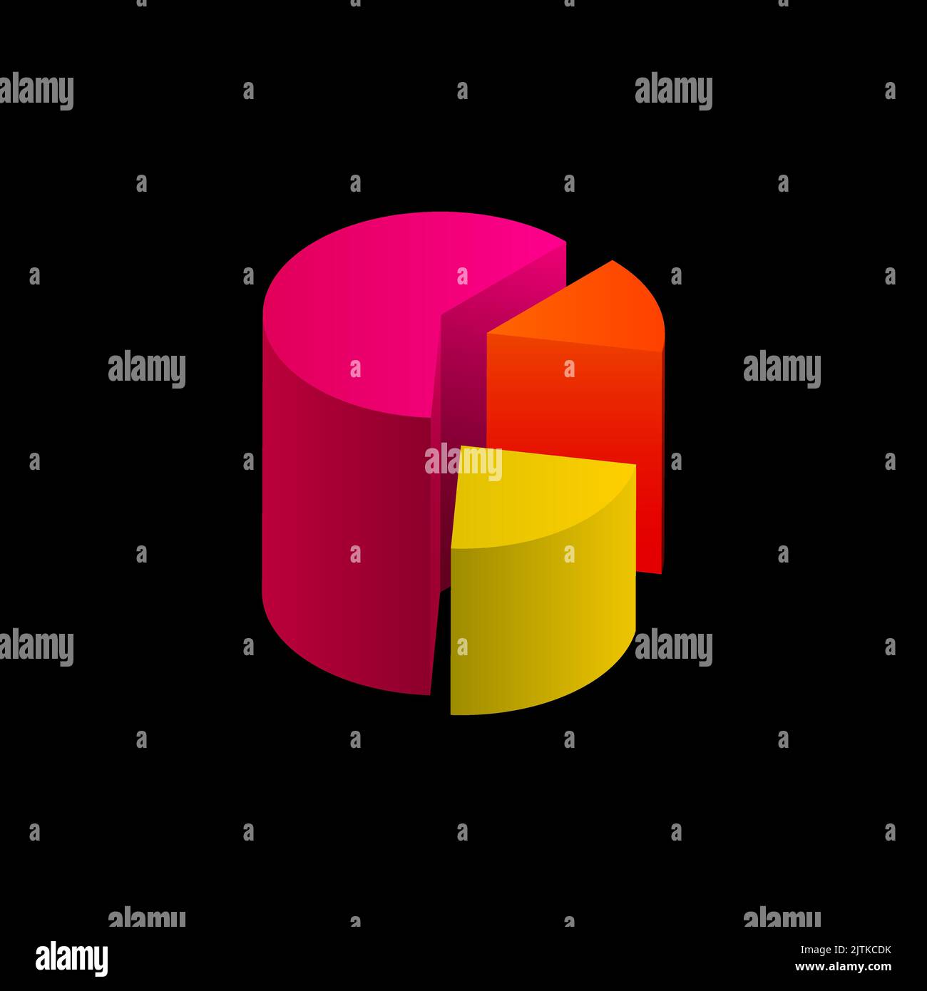 3D Colorful Chart. Graphic Element on Black Background. Vector ...
