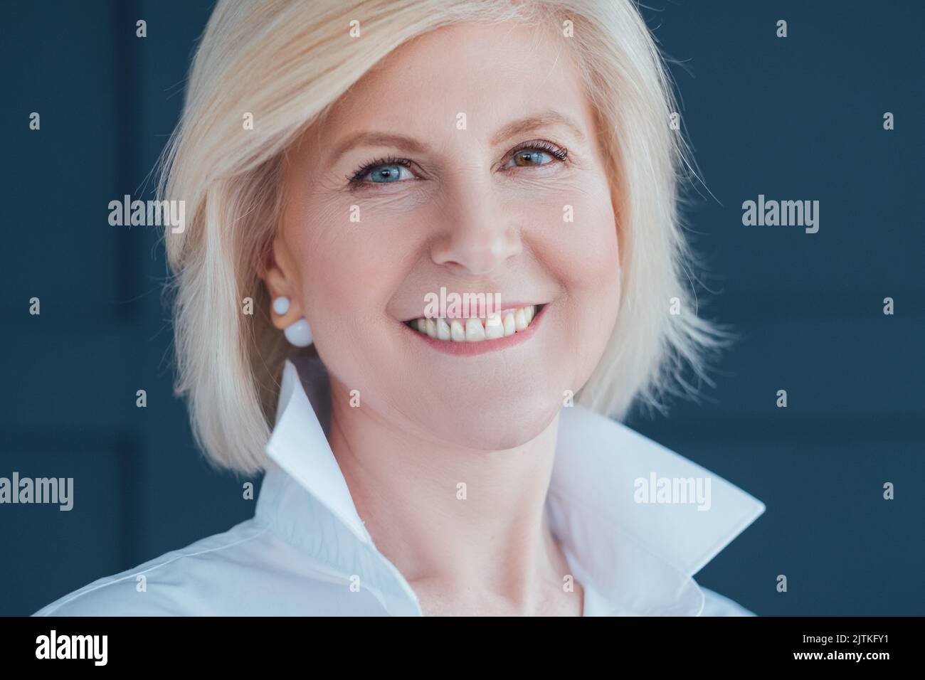 senior female elegant personal style smiling lady Stock Photo