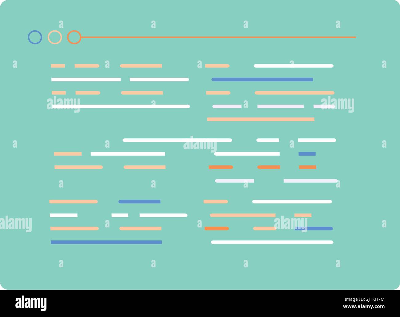 Code screen. Programming language text cartoon icon. Vector illustration Stock Vector