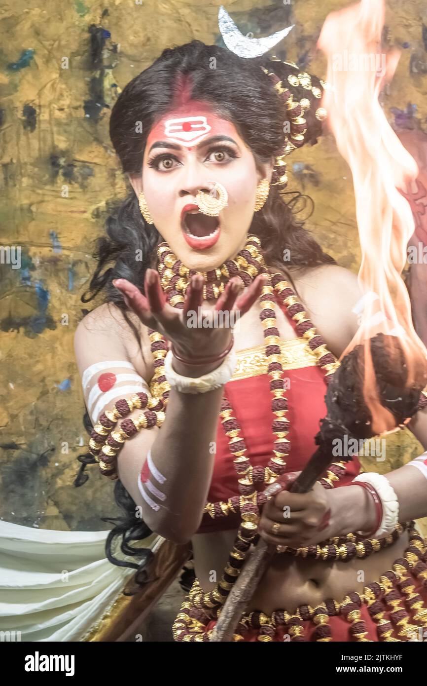 Concept Agomoni shootForms of Parvati with traditional dress like