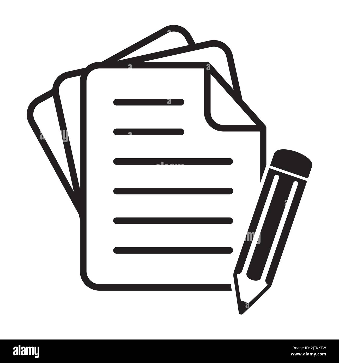 Document with pencil icon vector illustration. Test vector icon Stock ...