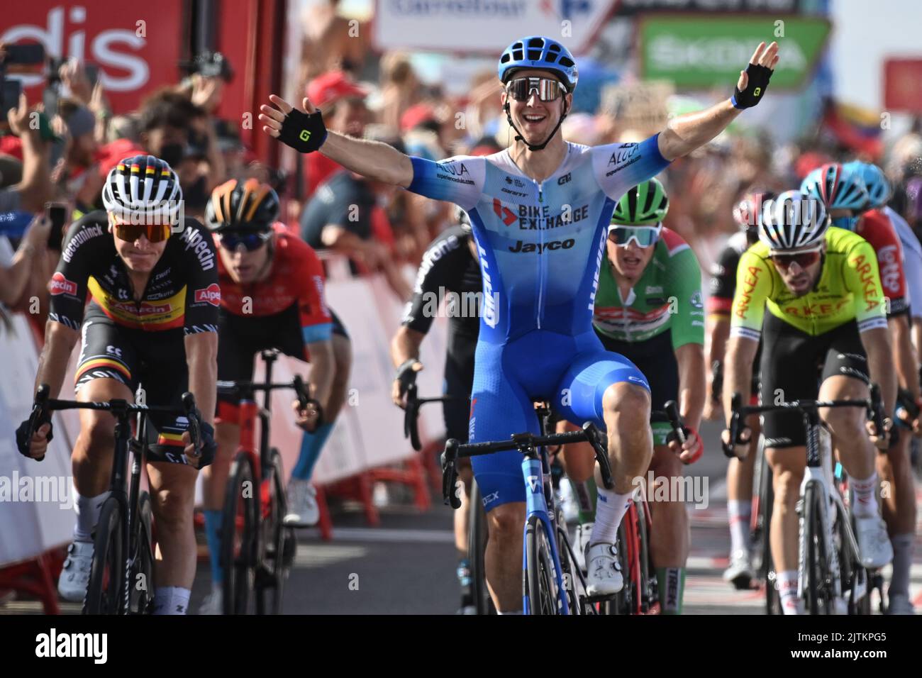 Spain, 31 August 2022. Australian Kaden Groves of BikeExchangeJayco