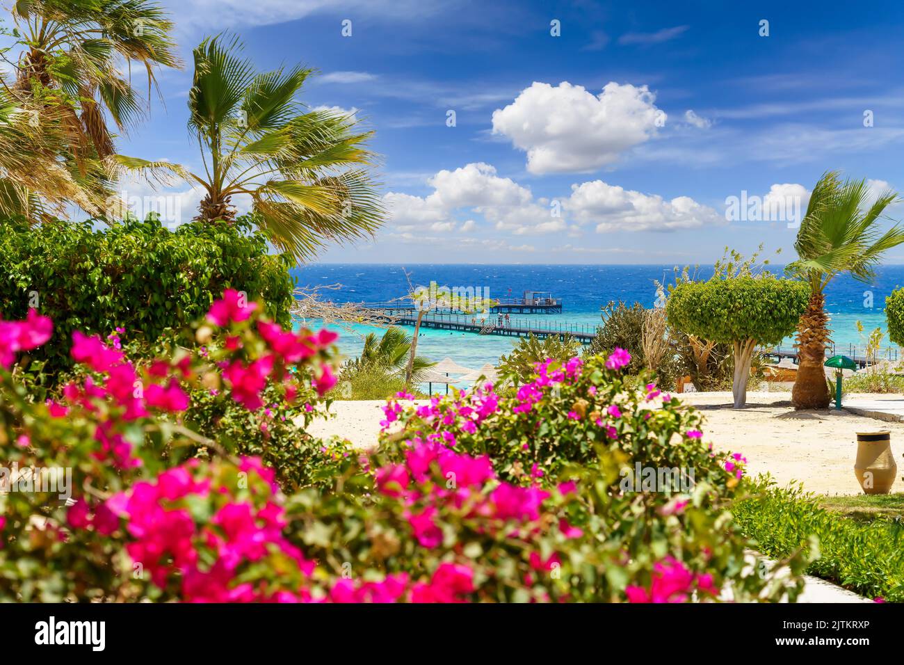 Landscape with three corners fayrouz beach in Marsa Alam, Egypt Stock Photo
