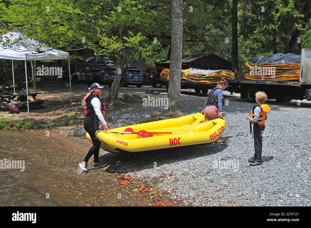 Whitewater rafting in the Nantahala River in North Carolina's