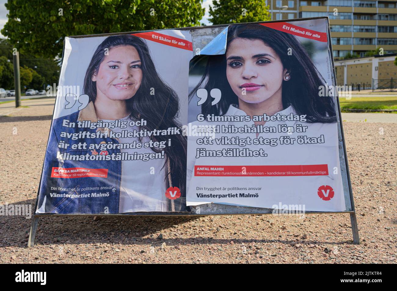 Malmö, Sweden. 31 August 2022. Election posters presented to the public in Malmö, Sweden before the election Sunday September 11. Tommy Lindholm Stock Photo