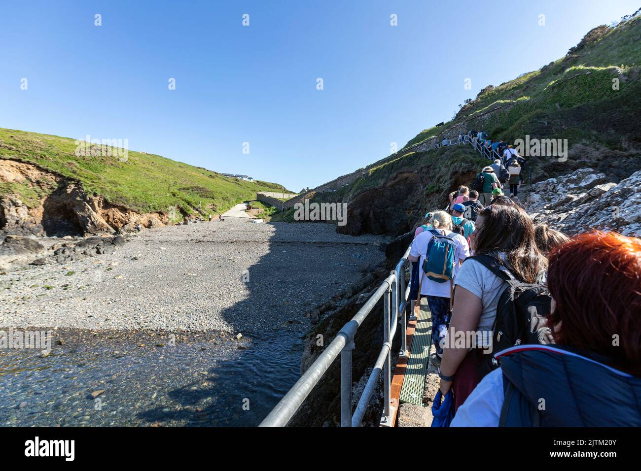 Martin's Haven bay, departure for tourist boat to Skomer Island ...