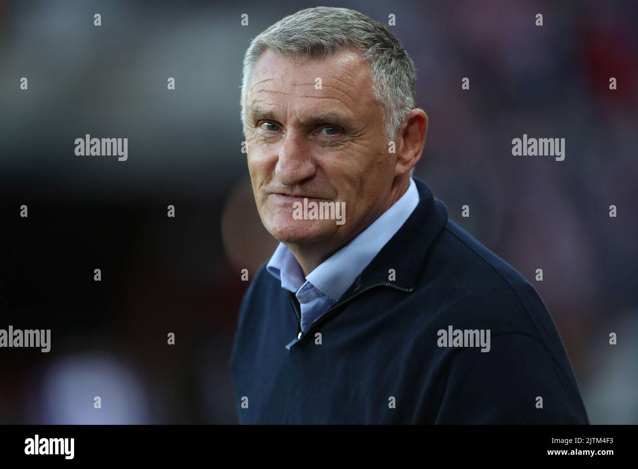 Sunderland manager Tony Mowbray during the Sky Bet Championship match between Sunderland and Rotherham United at the Stadium Of Light, Sunderland on Wednesday 31st August 2022. (Credit: Mark Fletcher | MI News) Credit: MI News & Sport /Alamy Live News Stock Photo