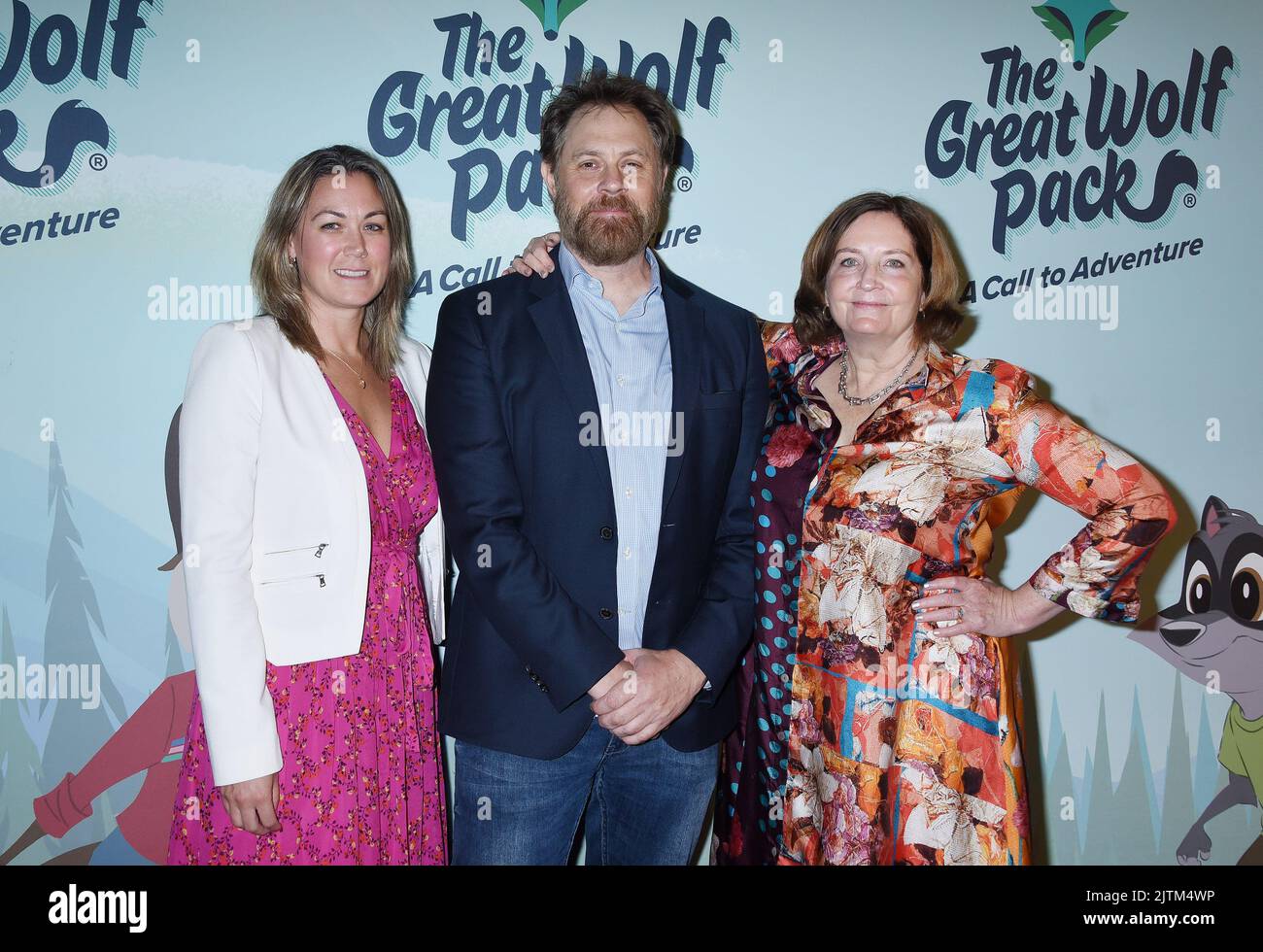 Brooke Patterson, Kent Redeker and Julia Pistor arriving to the 'The Great Wolf Pack: A Call To Adventure' Premiere held at the Great Wolf Lodge on August 23, 2022 Garden Grove, California © Janet Gough / AFF-USA.com Stock Photo