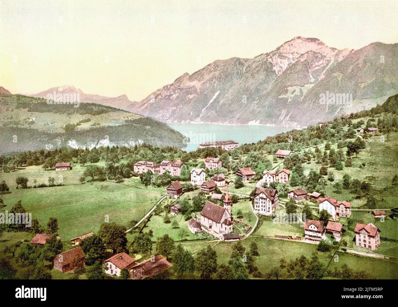 Morschach Axenstein, Lake Lucerne, Morschach, Switzerland 1890. Stock Photo
