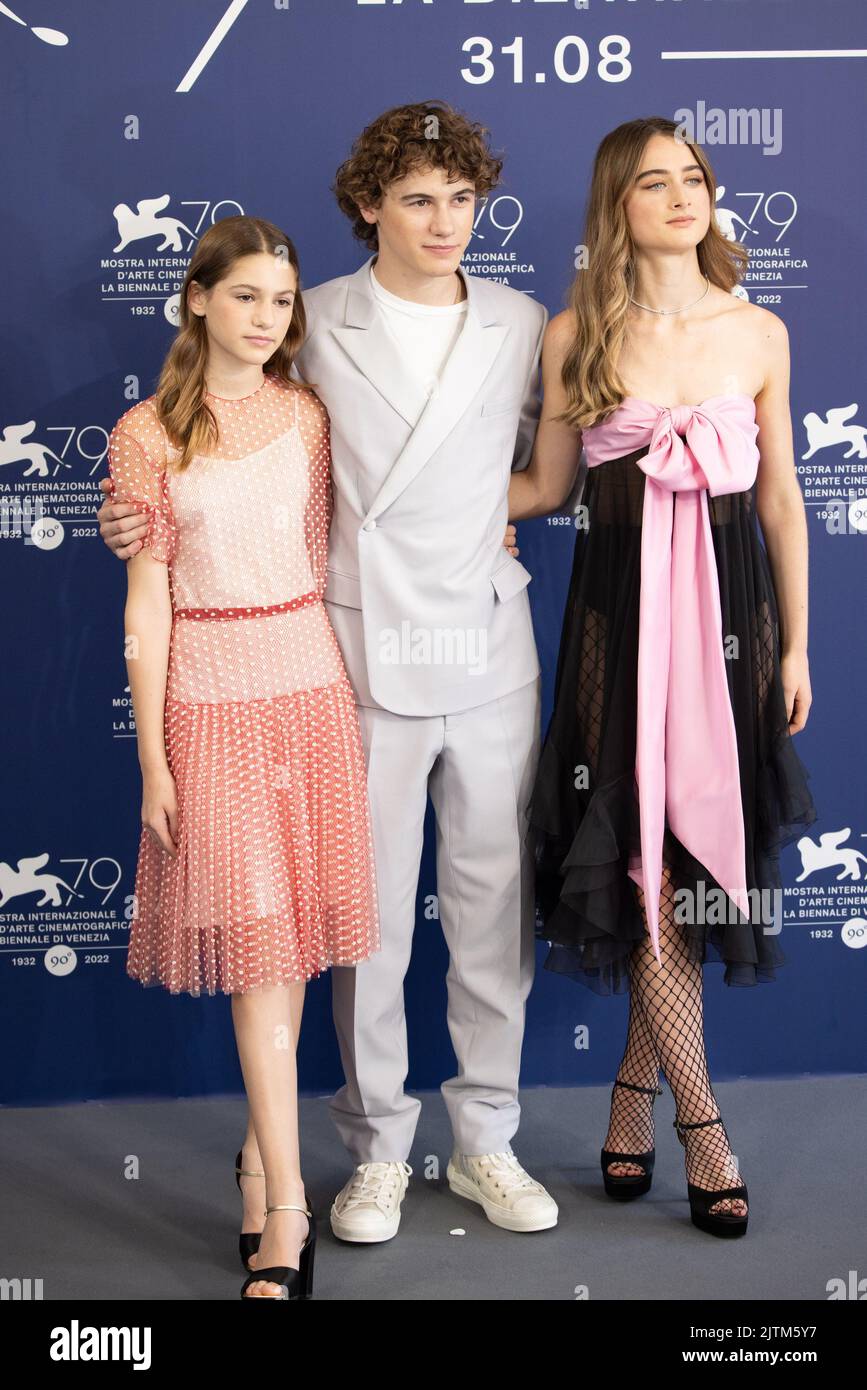 Lido Di Venezia, Italy, 31/08/2022, May Nivola, Sam Nivola and Raffey