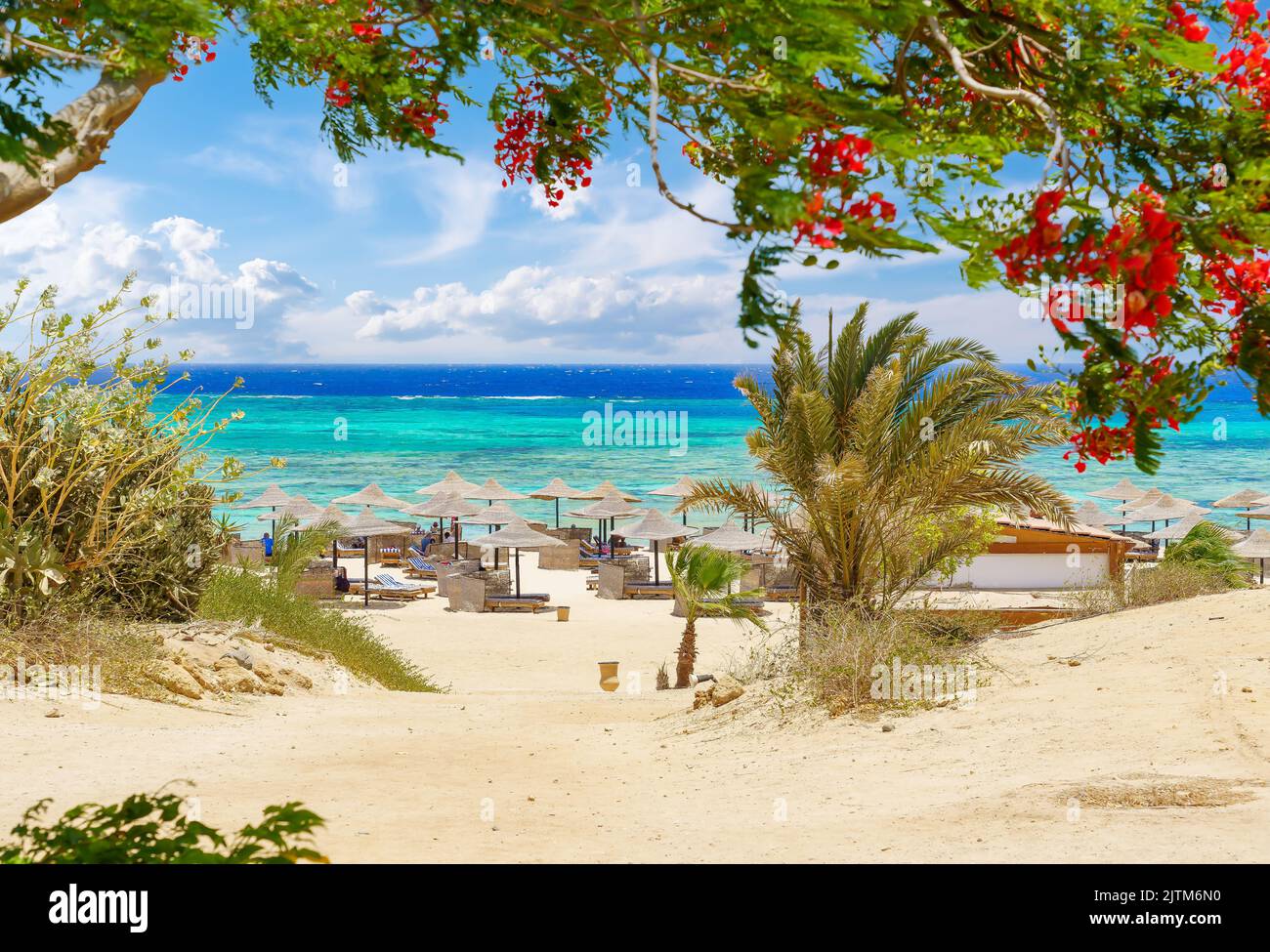 Landscape with amazing beach and Red Sea, Egypt Stock Photo