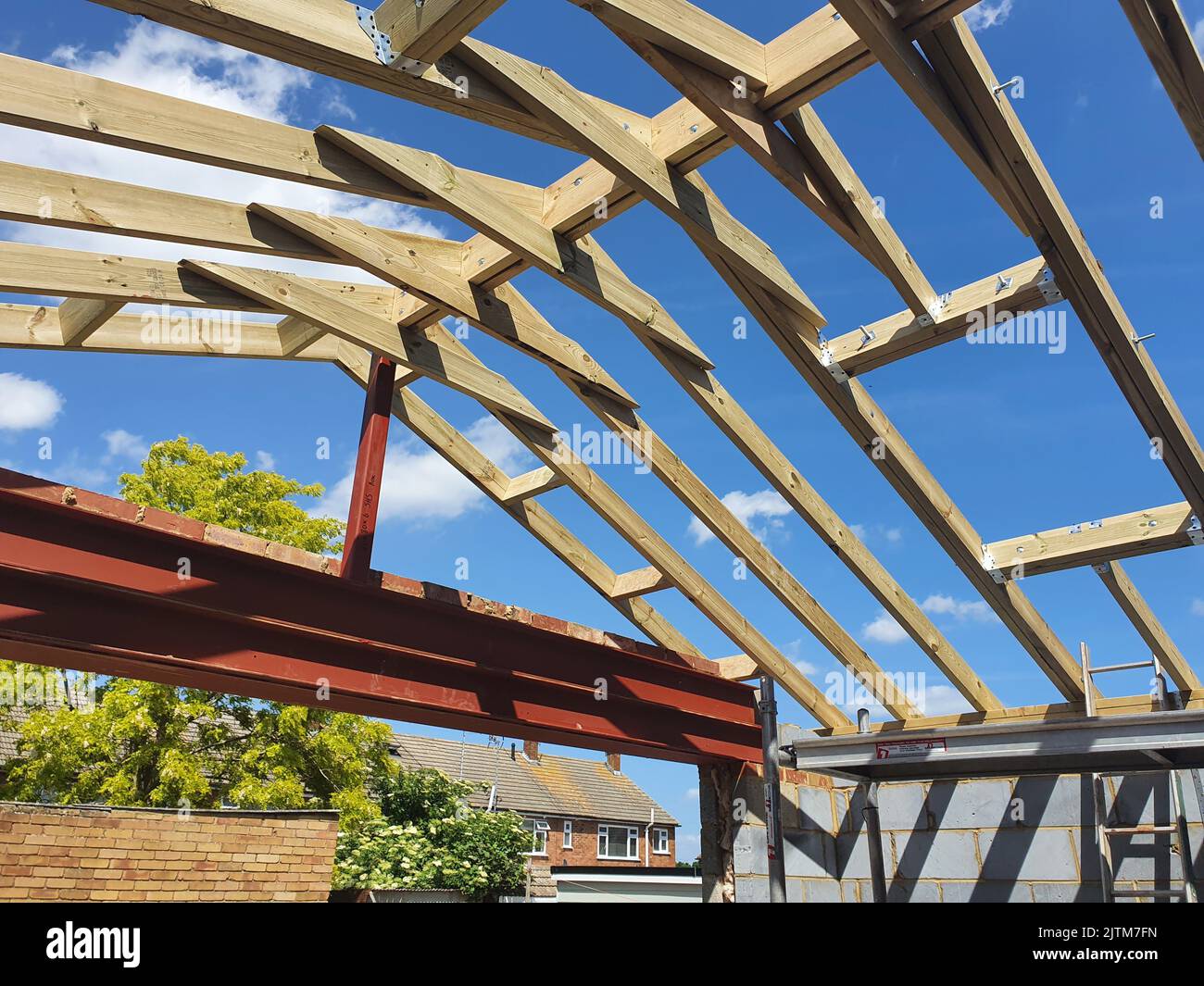 Vaulted Roof Construction Stock Photo Alamy