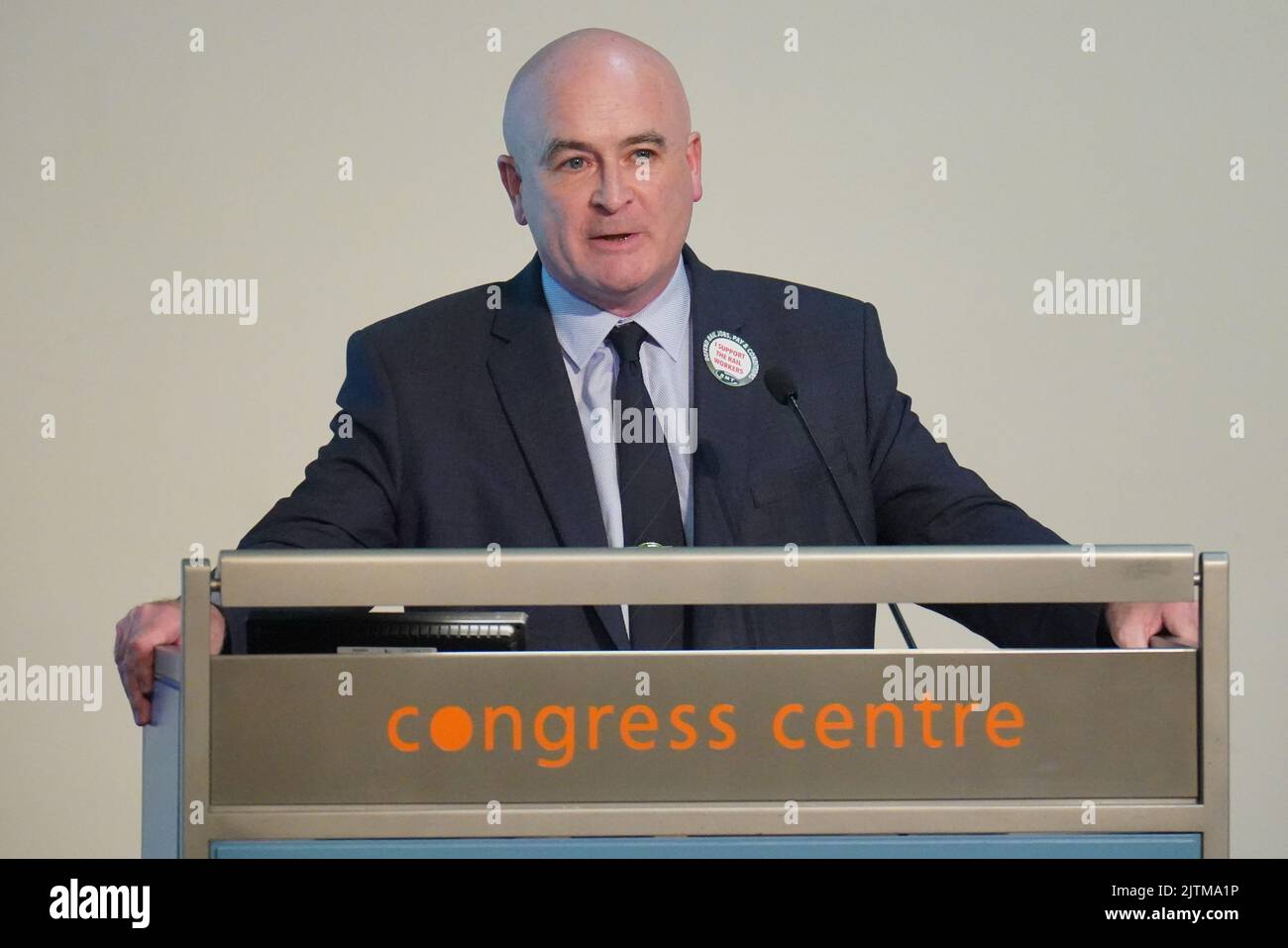 Mick Lynch, general secretary of the Rail, Maritime and Transport union ...