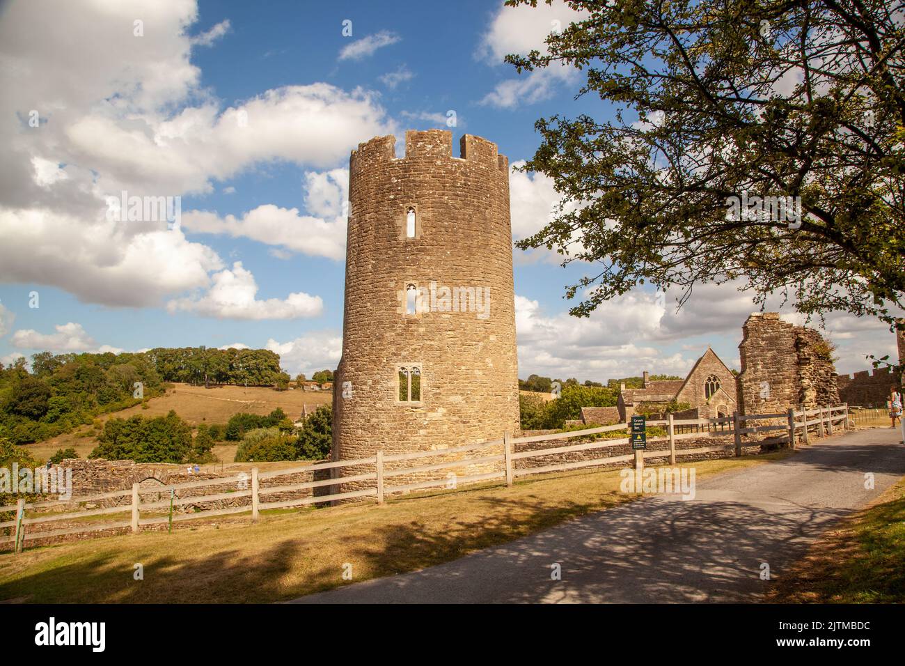 Farleigh Hungerford Castle, sometimes called Farleigh Castle or Farley Castle, is a medieval castle in Farleigh Hungerford, Somerset, England UK Stock Photo