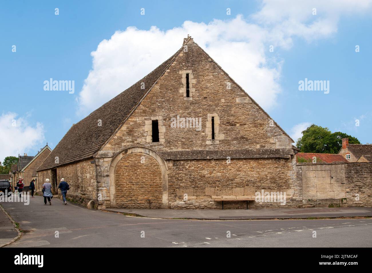 the tithe barn in the Wiltshire village of Lacock Stock Photo Alamy