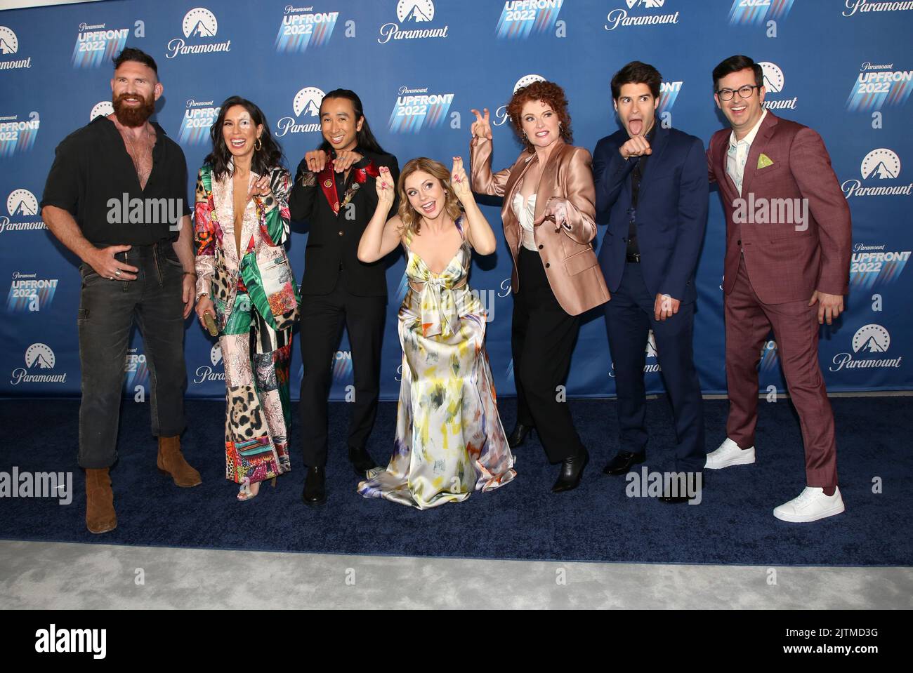 Devan Long, Sheila Carrasco, Roman Zaragoza, Rose McIver, Rebecca Wisocky, Asher Grodman and Richie Moriarty attending the Paramount Upfront 2022 Post Party held at 660 Madison Avenue on May 18, 2022 in New York City, NY ©Steven Bergman/AFF-USA.COM Stock Photo