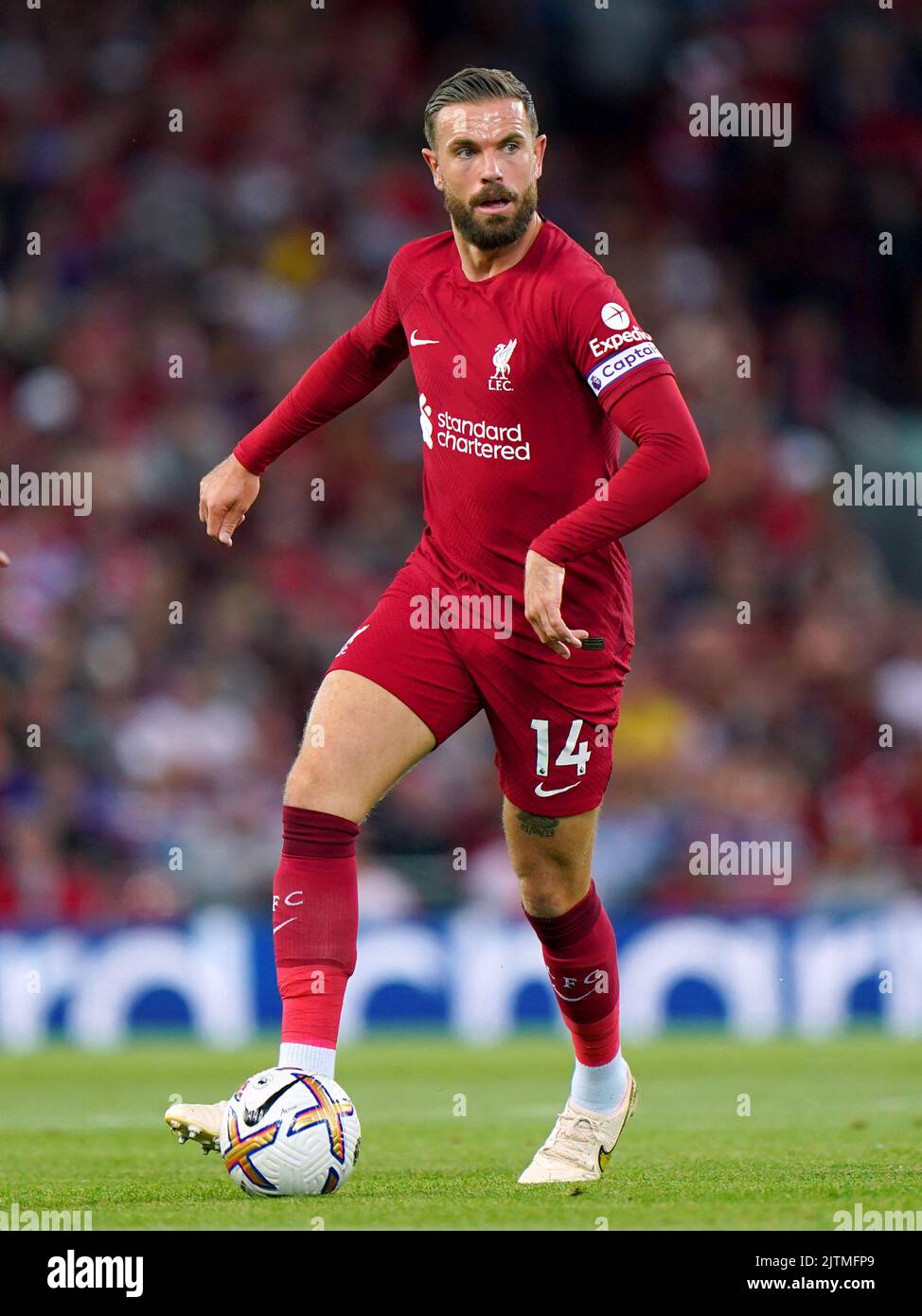 Liverpool's Jordan Henderson during the Premier League match at Anfield, Liverpool. Picture date: Wednesday August 31, 2022. Stock Photo