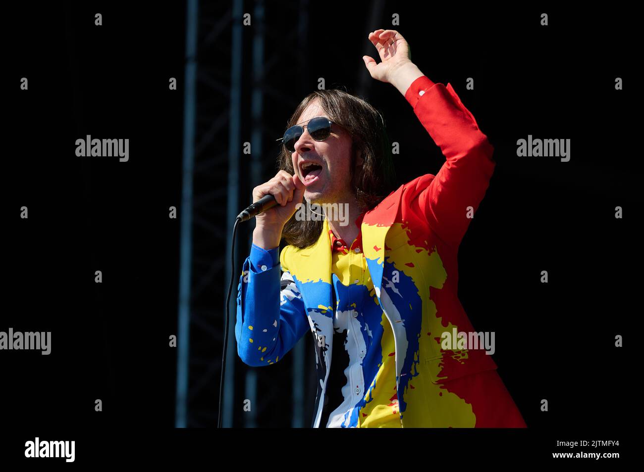 PORTSMOUTH, HAMPSHIRE, UK – AUGUST 26 2022: Indie Rock Band Primal Scream open Victorious Music festival on Southsea Common. Stock Photo