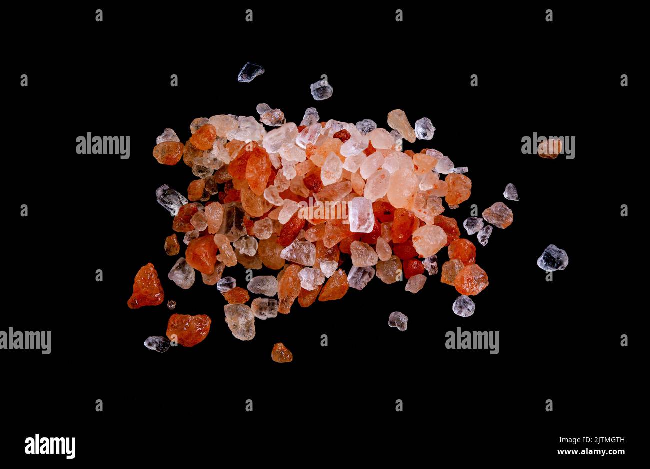 Himalayan Pink Rock Salt, a table salt called Halite is a rock salt mined in the Punjab region of Pakistan. Stock Photo