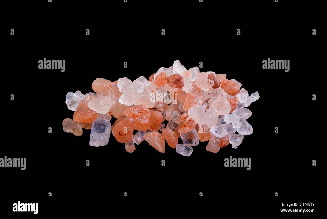 Himalayan Pink Rock Salt, a table salt called Halite is a rock salt mined in the Punjab region of Pakistan. Stock Photo