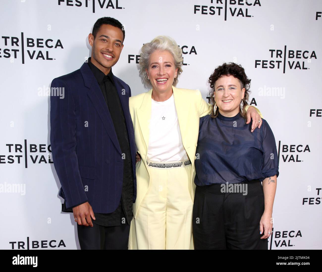 Daryl McCormack, Emma Thompson and Sophie Hyde attending the Tribeca Film Festival - 'Good Luck to You, Leo Grande' Premiere held at the SVA Theatre on June 15, 2022 in New York City, NY ©Steven Bergman/AFF-USA.COM Stock Photo
