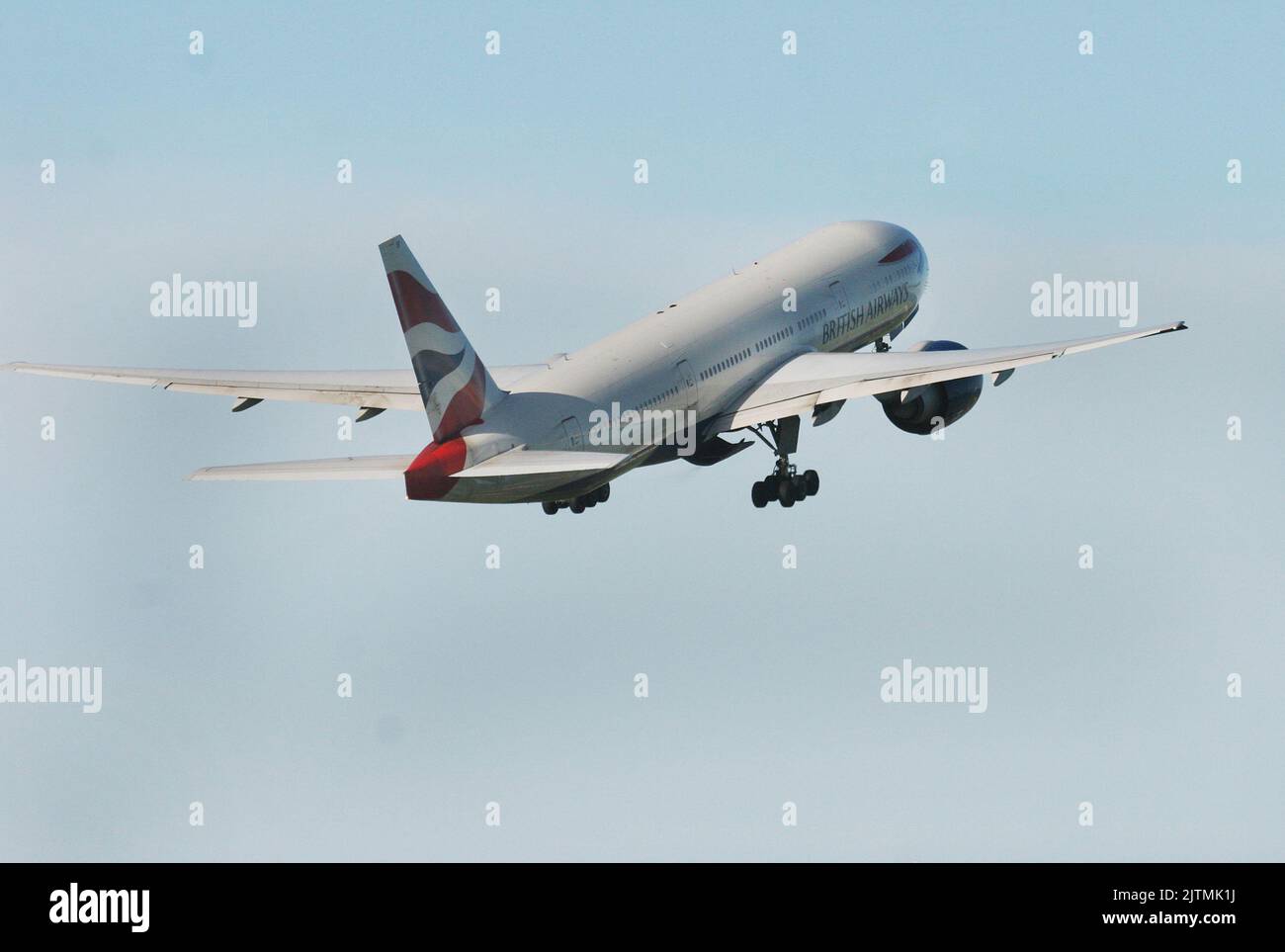 British Airways Flight Over Barbados Stock Photo Alamy