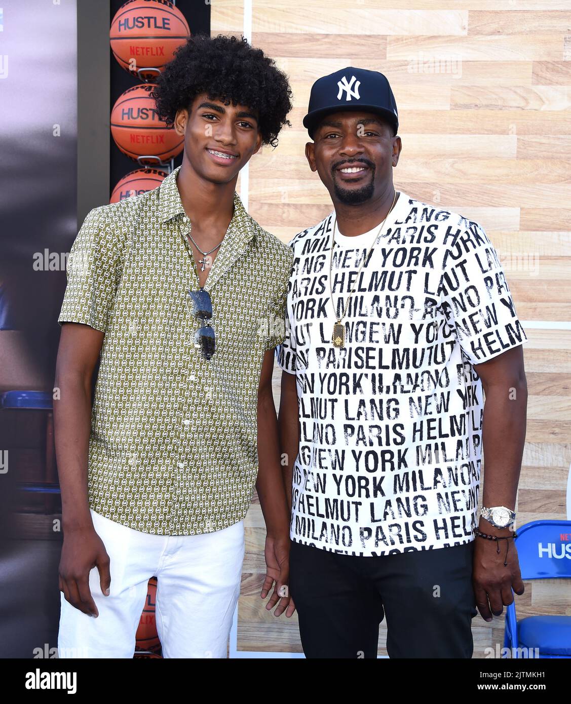 Baron Bellamy and Bill Bellamy arriving at Netflix's 'Hustle' Los