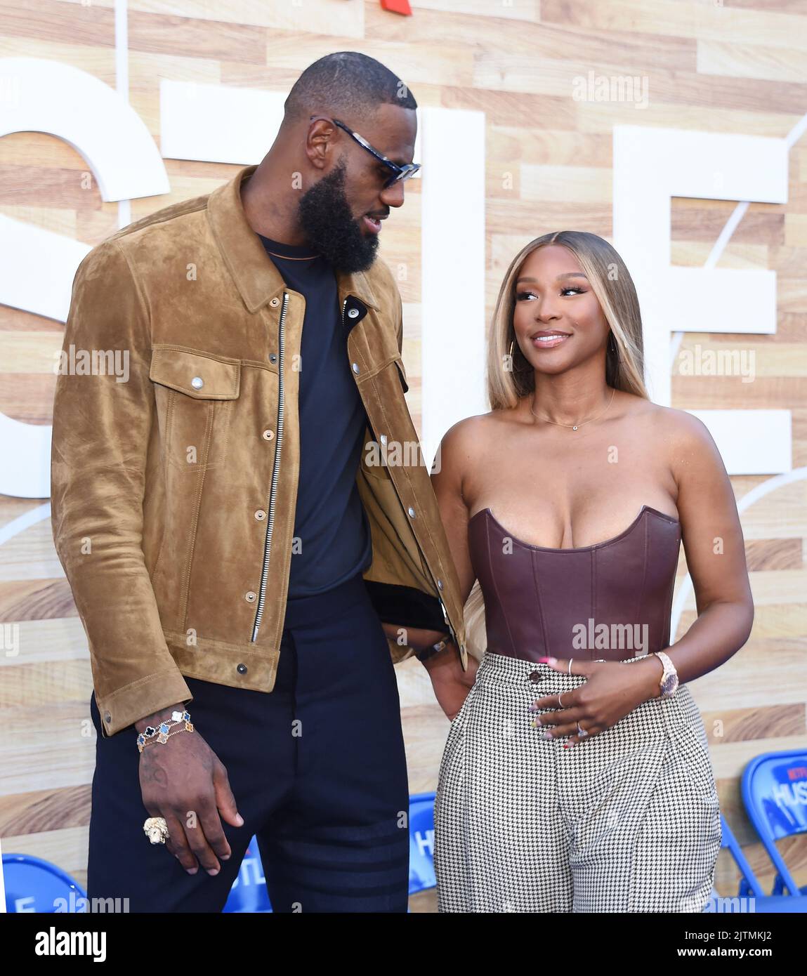 LeBron James and Savannah James arriving at Netflix's 'Hustle' Los ...