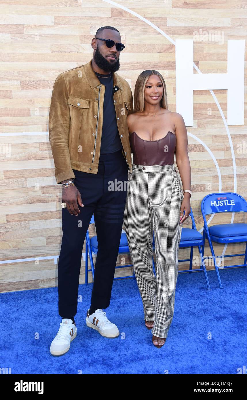 LeBron James and Savannah James arriving at Netflix's 'Hustle' Los ...