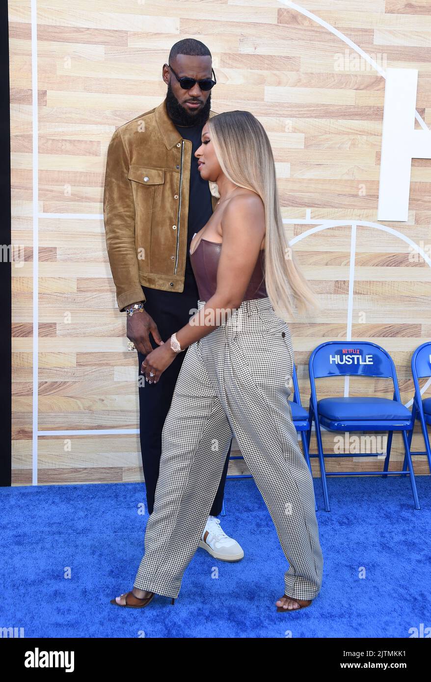 LeBron James and Savannah James arriving at Netflix's 'Hustle' Los ...