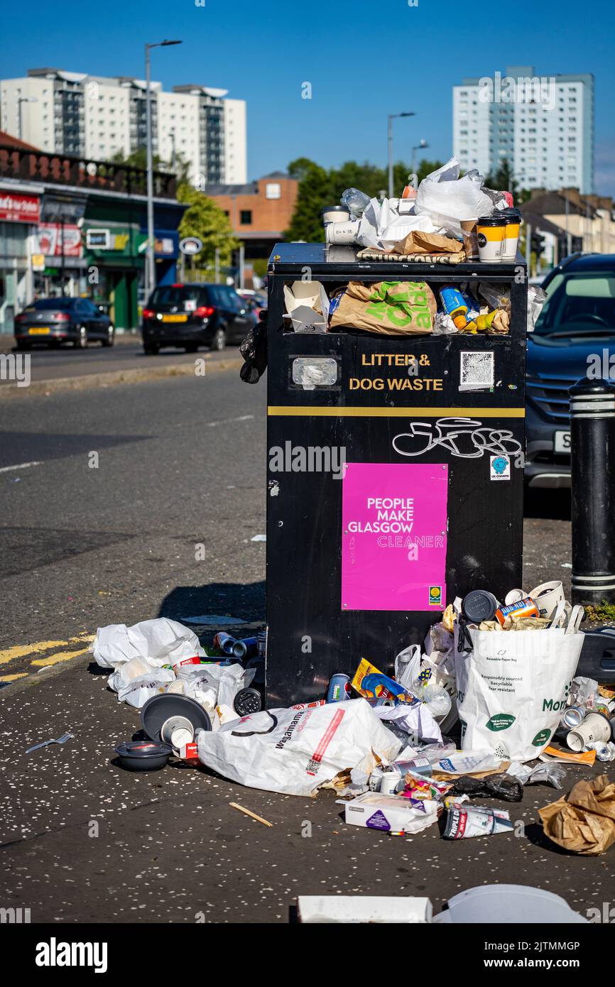 PAISLEY ROAD, GLASGOW , SCOTLAND 31ST AUGUST 2022, RUBBISH PILES HIGH