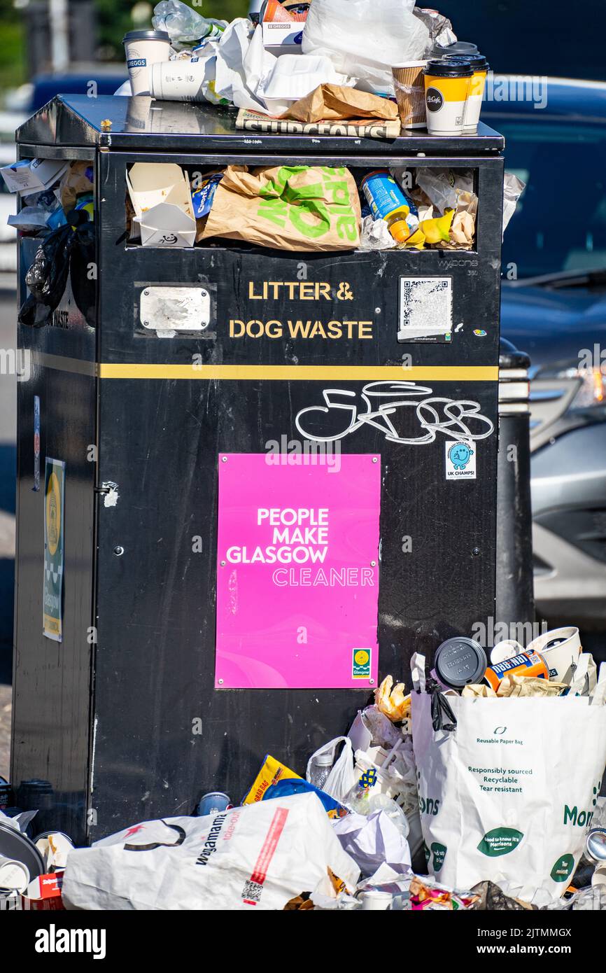 PAISLEY ROAD, GLASGOW , SCOTLAND 31ST AUGUST 2022, RUBBISH PILES HIGH