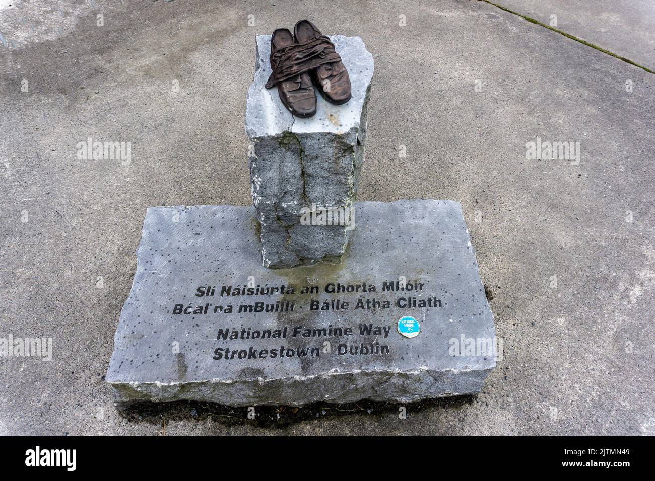 Part of the Famine Walk, a journey of 165km  undertaken by 1490 people from Strokestown to ships in Dublin in 1847. Stock Photo