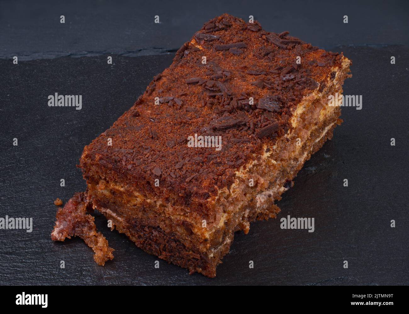 cake on dark stone background Stock Photo