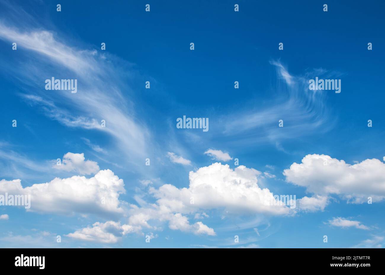 Cloudy blue sky. Cloudscape. Beautiful nature background Stock Photo