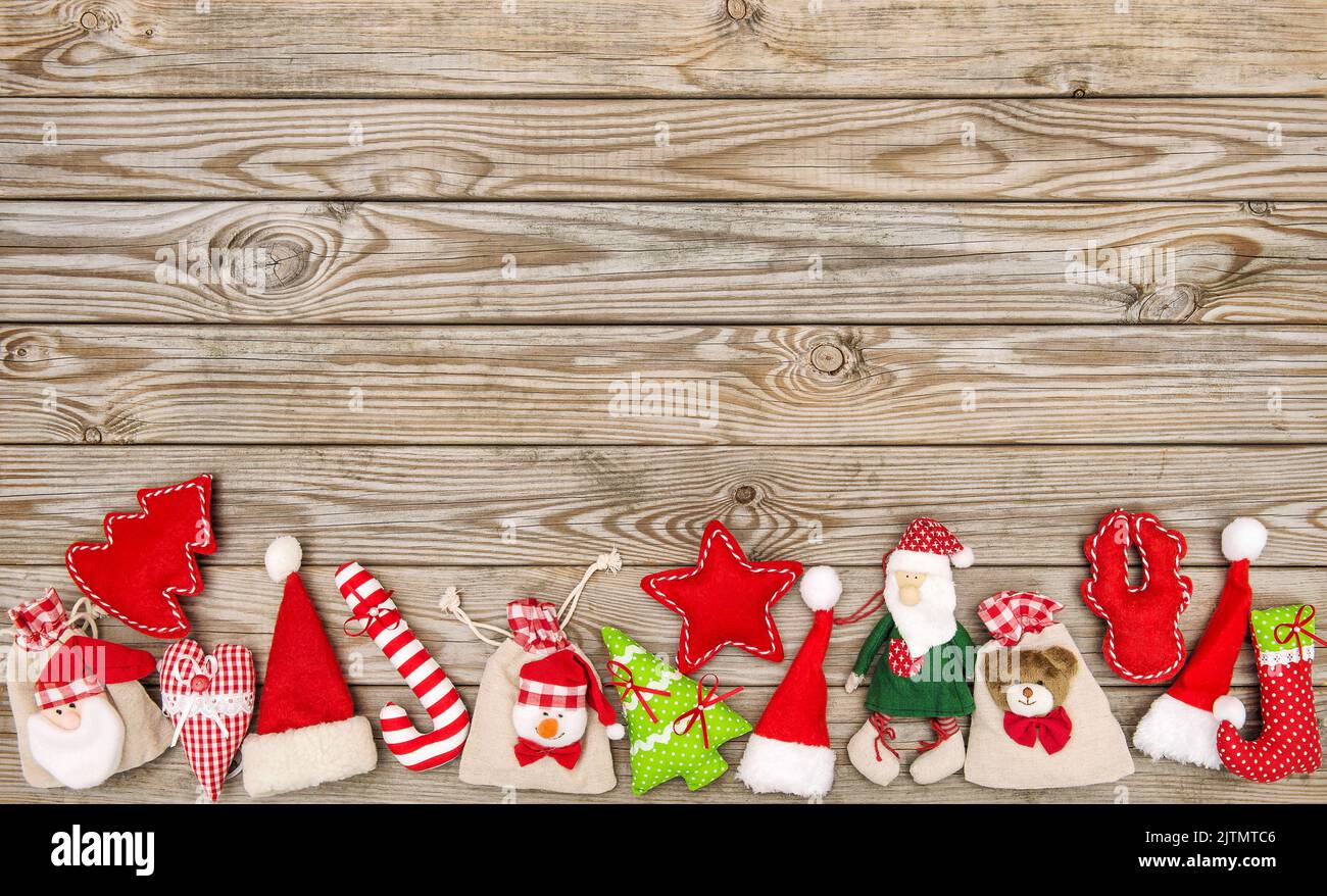 Christmas background decorations and ornaments. Winter holidays banner Stock Photo