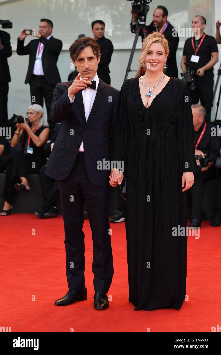 Venice, Italy. August 31, 2022, Noah Baumbach and Greta Gerwig attends