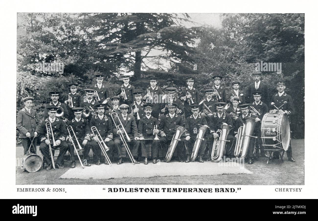 Vintage postcard of the Addlestone Temperance Band Stock Photo - Alamy