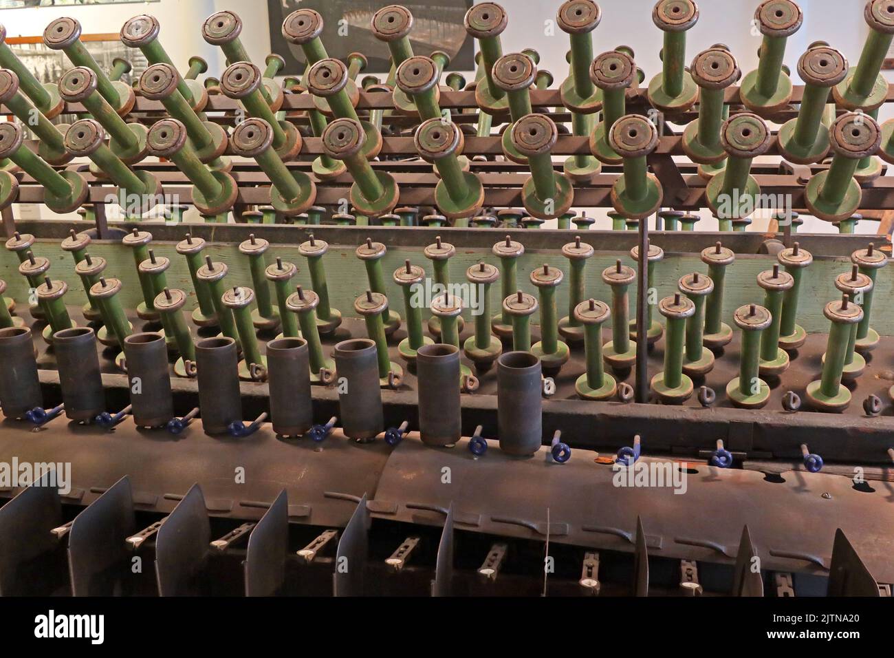 Cotton Spinning Machine, Textile Mill equipment Stock Photo