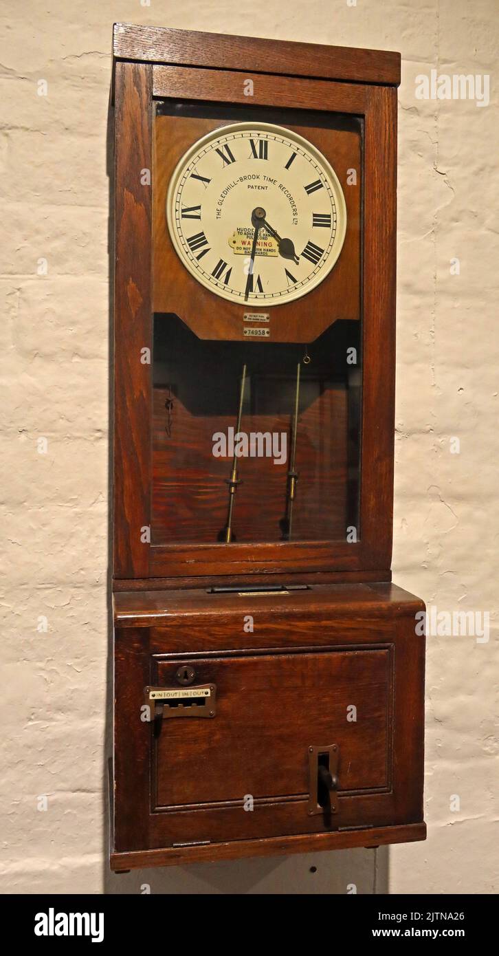 Gledhill-Brook time recorder made in Huddersfield, Yorkshire, at Salts Mill Stock Photo
