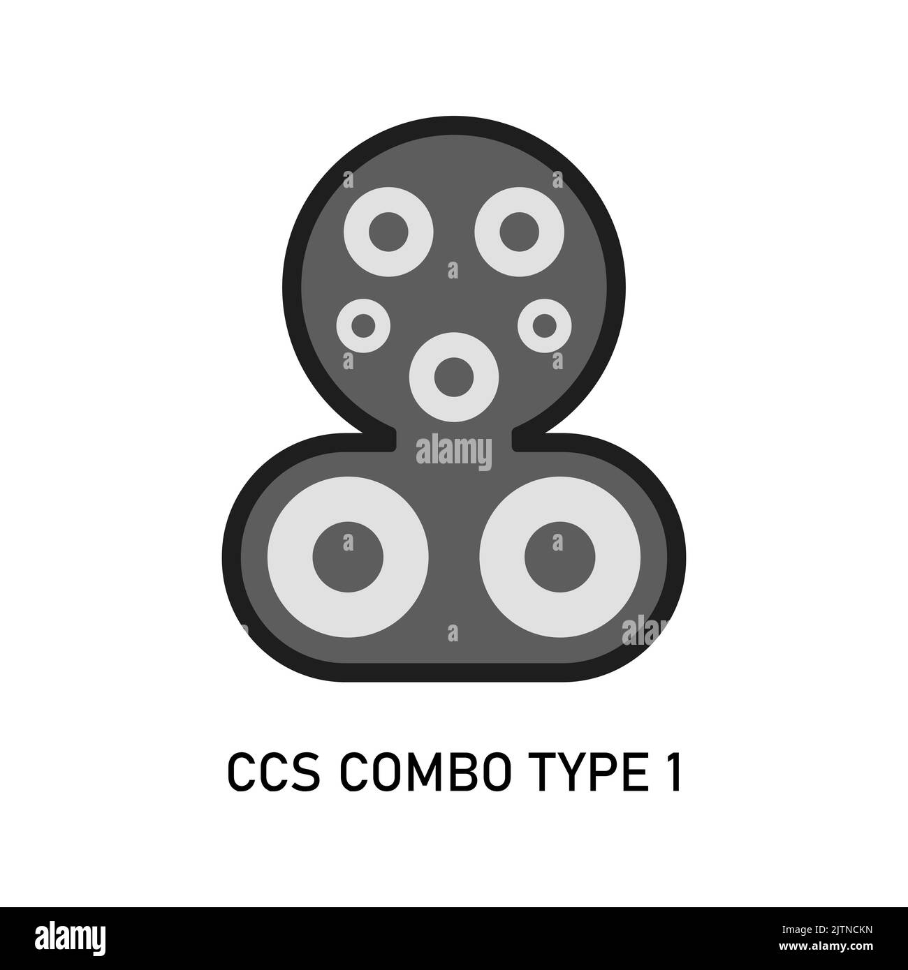 Electric Car charging plug Type 1 CCS Combo 1 Stock Vector