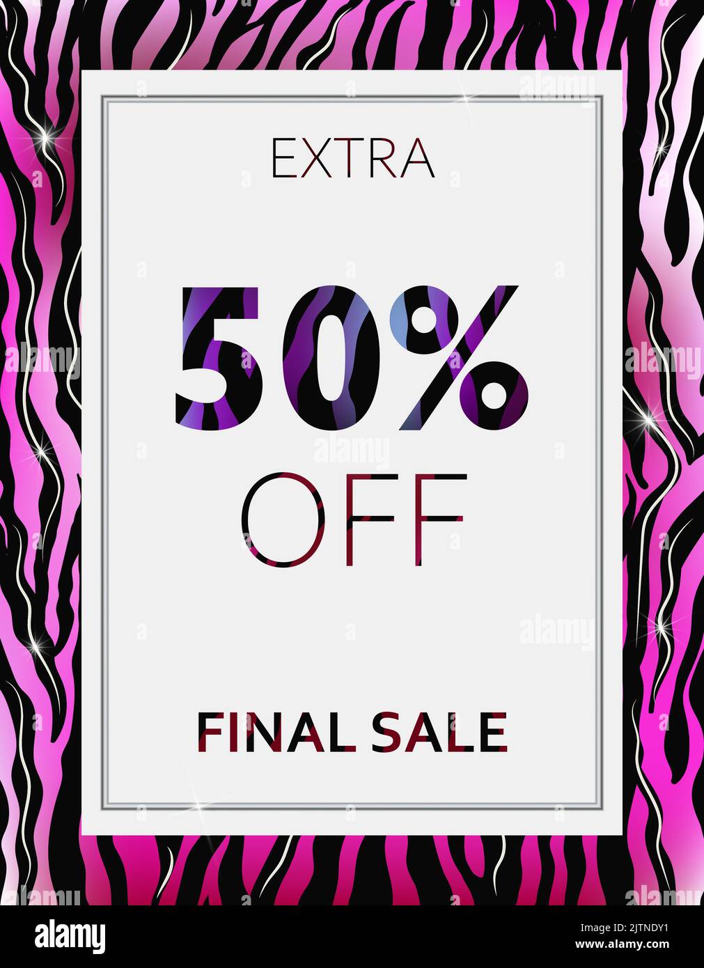 Final Sale Banner 50 percent OFF. Offer Ad.  Stock Vector