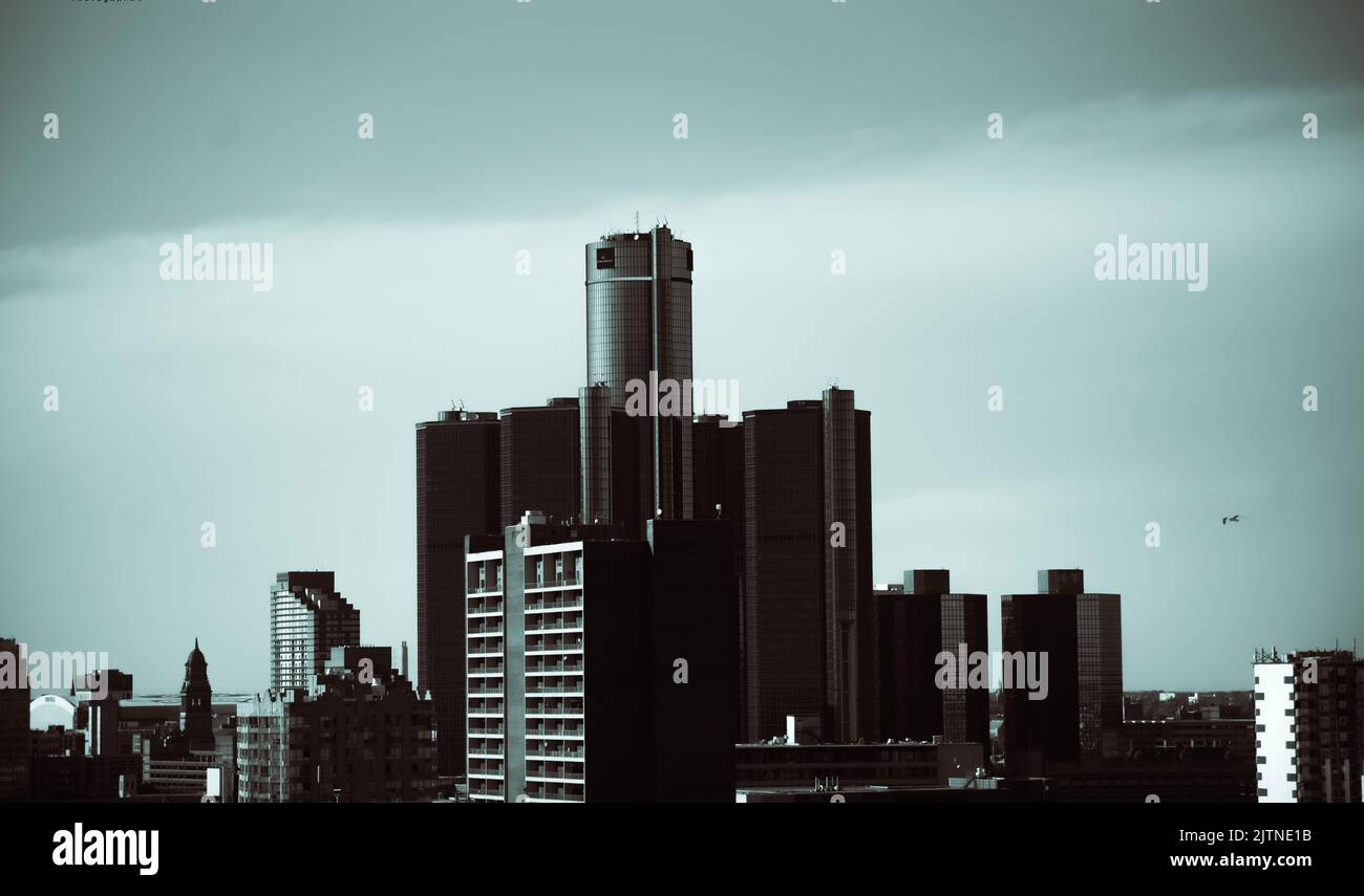 Gm building detroit michigan stock photo alamy