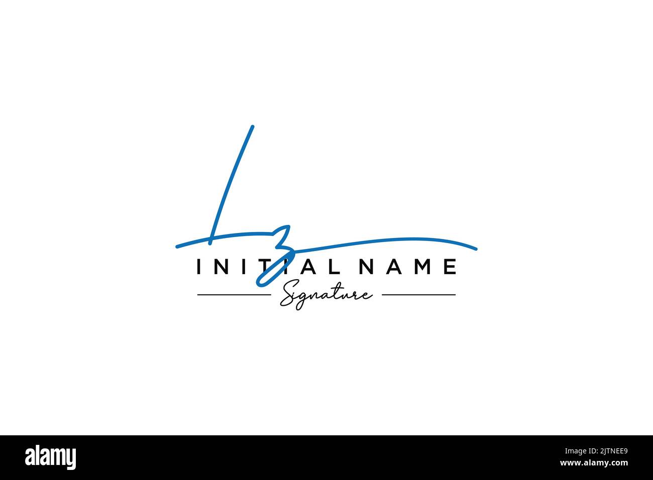 LZ signature logo template vector. Hand drawn Calligraphy lettering