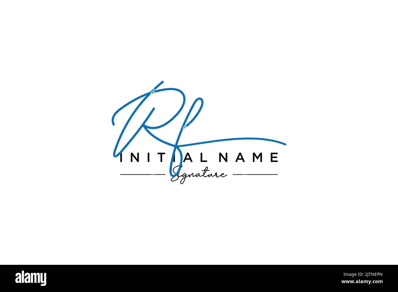 RF signature logo template vector. Hand drawn Calligraphy lettering
