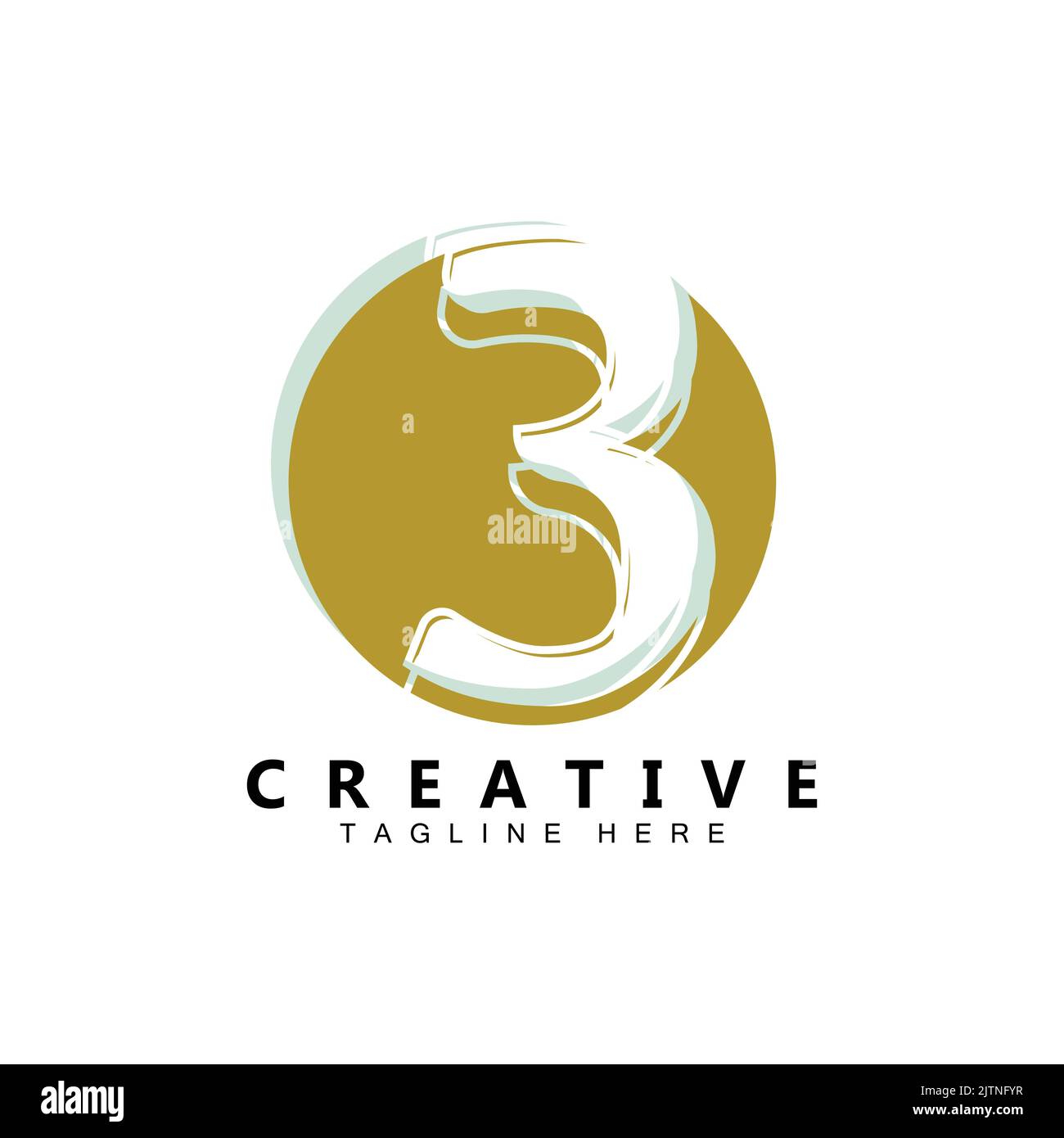 number 3 three logo design, premium icon vector, illustration for company, banner, sticker, product brand Stock Vector